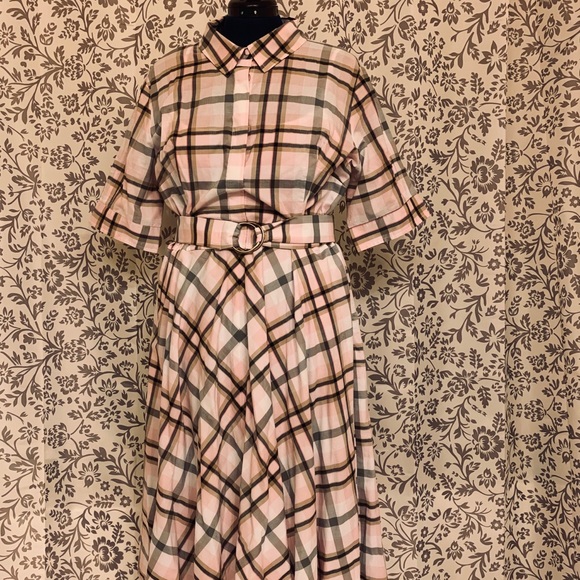 eshakti Dresses & Skirts - EShakti cotton plaid dress 18W / 1X eshakti Dresses & Skirts - EShakti cotton plaid dress 18W / 1X